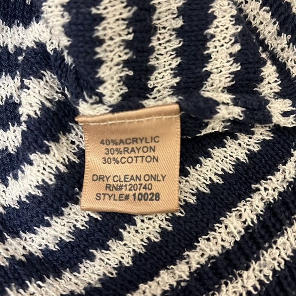 MYSTREE Lightweight Navy/White Stripe Sweater - Picture 8 of 8